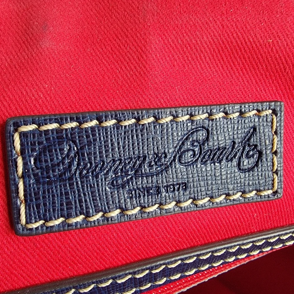 Dooney & Bourke Blue Saffiano Leather Top Zip Shopper Tote Bag